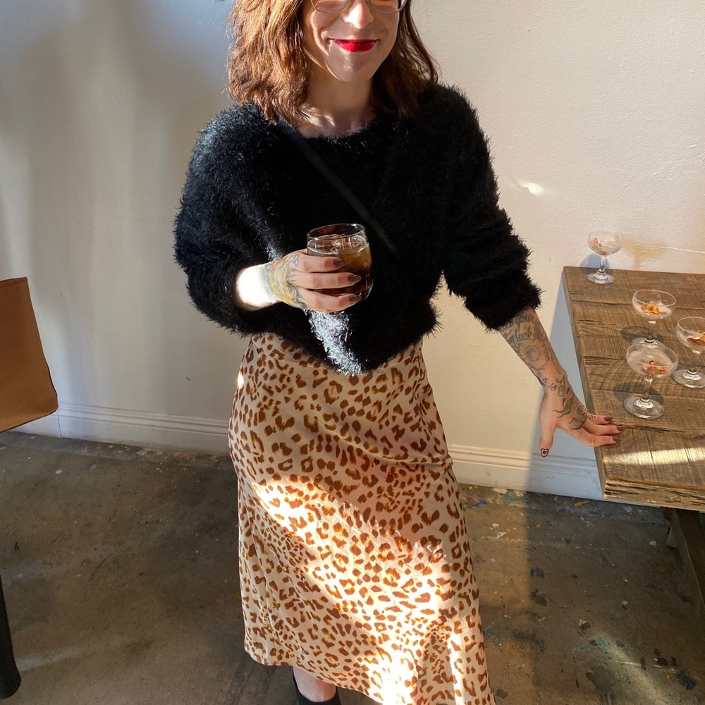 Free people leopard skirt